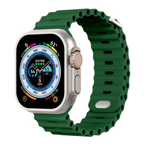 Phoner River Apple Watch 41/40/38 mm szilikon szíj, zöld