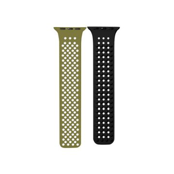   Phoner Spike Apple Watch szilikon szíj, 38/40/41mm, zöld/fekete