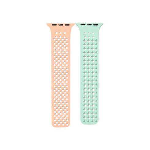 Phoner Spike Apple Watch szilikon szíj, 38/40/41mm, papya/pisztácia