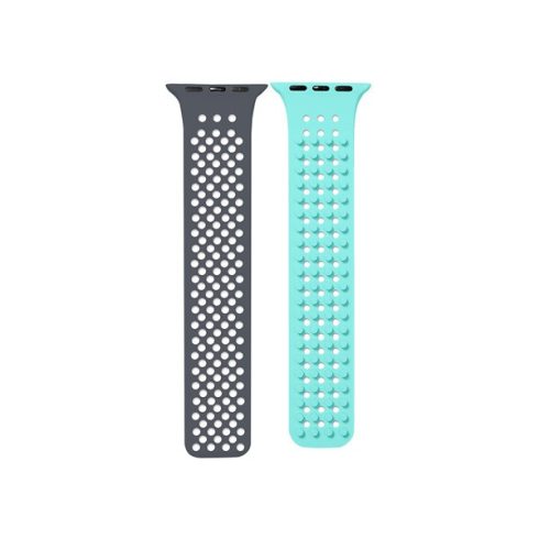 Phoner Spike Apple Watch szilikon szíj, 38/40/41mm, szürke/kék