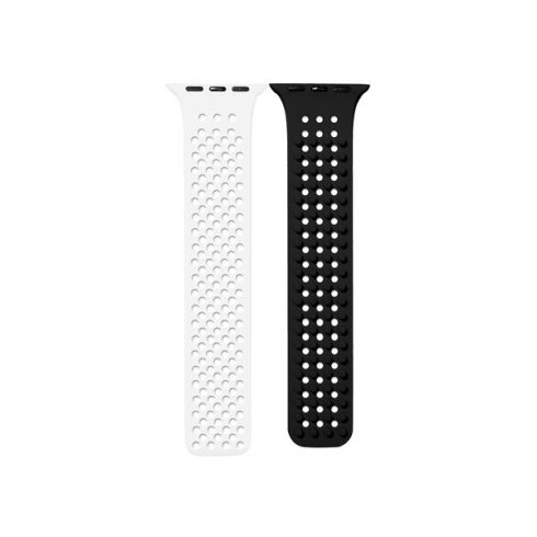 Phoner Spike Apple Watch szilikon szíj, 38/40/41mm, fehér/fekete