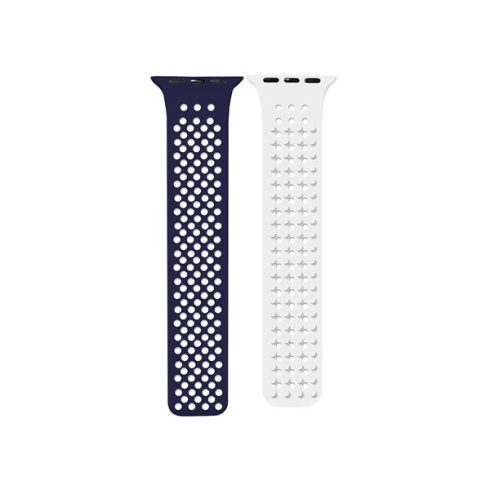 Phoner Spike Apple Watch szilikon szíj, 38/40/41mm, kék/fehér