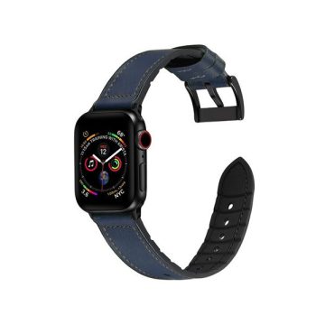   Phoner Stitch Apple Watch műbőr/szilikon szíj, 49/45/44/42mm, éjkék