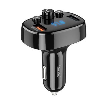   XO BCC03 autós szivargyújtó gyorstöltő és Bluetooth FM transzmitter, 2xUSB, 18W, fekete