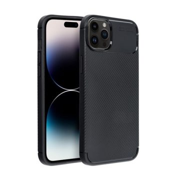   Forcell Carbon Premium Apple iPhone 14 Plus karbon mintás szilikon tok, fekete