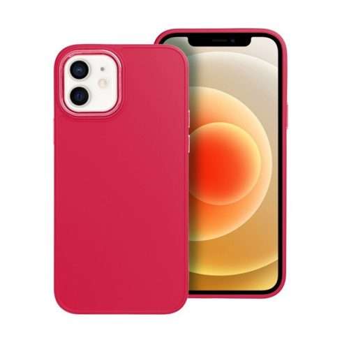 Frame Apple iPhone 12/12 Pro közepesen ütésálló tok kameravédő kerettel, magenta
