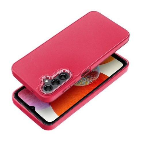 Frame Samsung Galaxy A14 4G/A14 5G  közepesen ütésálló tok kameravédő kerettel, magenta