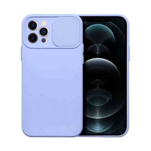 Slide Apple iPhone 12 Pro, kameravédős szilikon tok, levendula