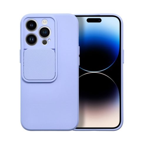 Slide Apple iPhone 13 Pro, kameravédős szilikon tok, levendula