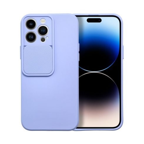 Slide Apple iPhone 13 Pro Max, kameravédős szilikon tok, levendula