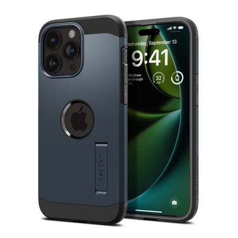 Spigen Tough Armor MagFit Apple iPhone 15 Pro tok, MagSafe Metal Slate, sötétkék