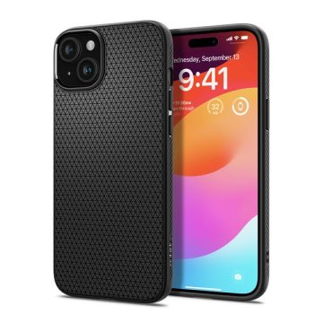 Spigen Liquid Air Apple iPhone 15 tok, Matte Black, fekete
