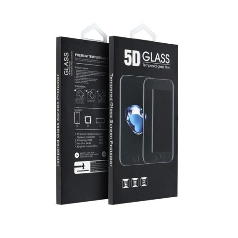 Apple iPhone 15 Plus / iPhone 16 Plus 5D Full Glue hajlított tempered glass kijelzővédő üvegfólia, fekete