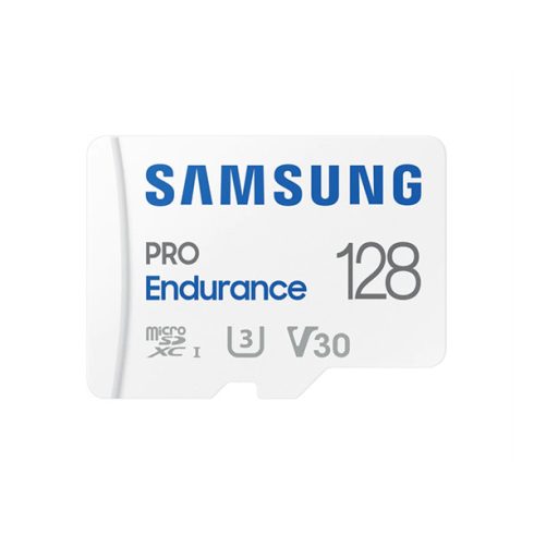 SAMSUNG Memóriakártya, PRO Endurance microSD kártya 128GB, CLASS 10, UHS-I (SDR104), + SD Adapter, R100/W40