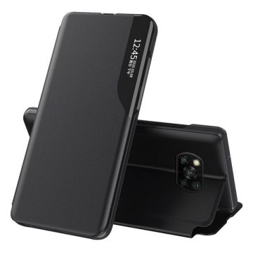Xiaomi Redmi 9T, oldalra nyíló tok, fekete