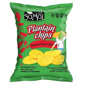   SAMAI Kochbananenchips mit süßer Chilisauce, 75 g Kochbananen, geräucherte süße Chilisauce