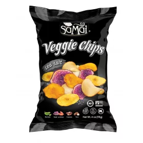   SAMAI Gemüsechips, große Pommes mit Meersalz, 115 g, Regenwald-Gemüsemischung
