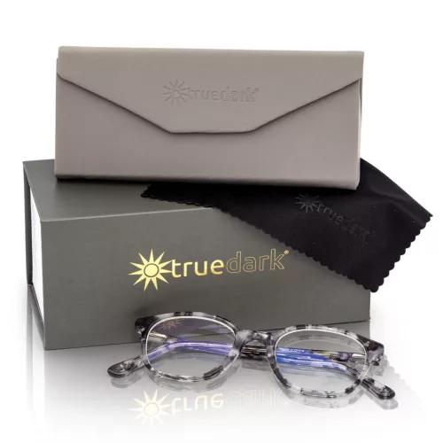 TrueDark® Daylights Brille mit Blaulichtfilter, Grau-Schildpatt, Klar