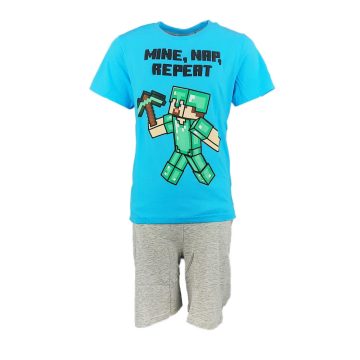   Minecraft Mine Nap Repeat gyerek rövid pizsama 6 év / 116 cm