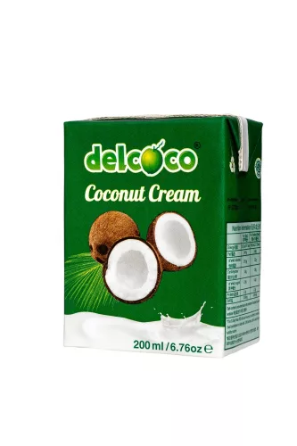 Delcoco Kokoscreme 200 ml mit 24 % Kokosölanteil