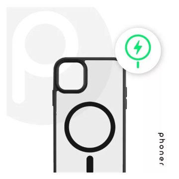   Phoner Apple iPhone 15 Pro Max Hybrid Mag MagSafe kemény hátlap tok, fekete