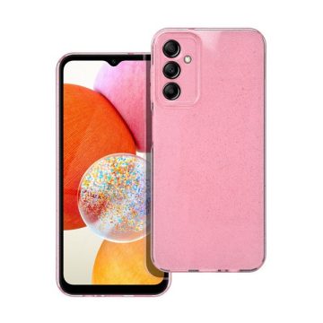   Clear 2mm Samsung Galaxy A14 5G / A14 4G csillámos tok, rózsaszín