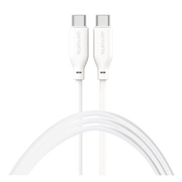   4smarts High FlexUSB-C / USB-C Szilikon töltő- és adatkábel, 60W 1.5m, fehér