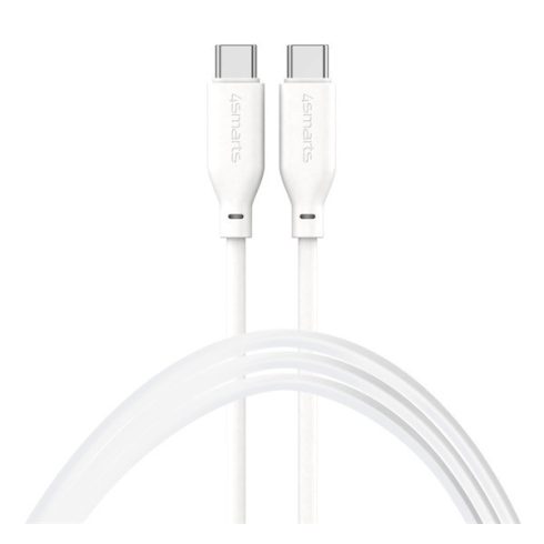 4smarts High FlexUSB-C / USB-C Szilikon töltő- és adatkábel, 60W 1.5m, fehér