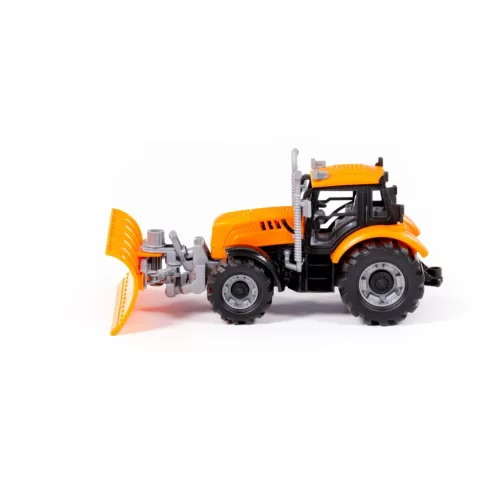 POLESIE műanyag lendkerekes, tolólapátos traktor NARANCS