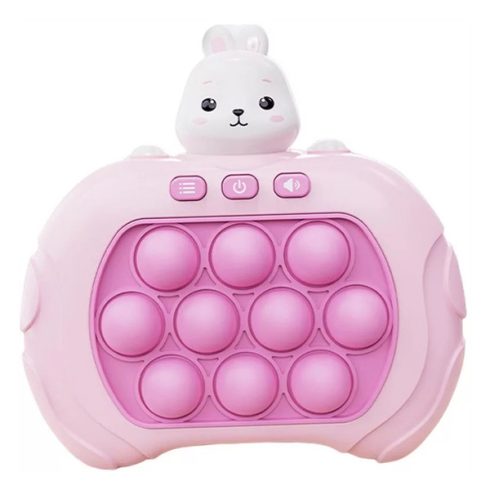Elektromos mókás és készségfejlesztő pop it játék, gyerekeknek, elemes, Nyúl forma, Wooze Pop It, rózsaszín