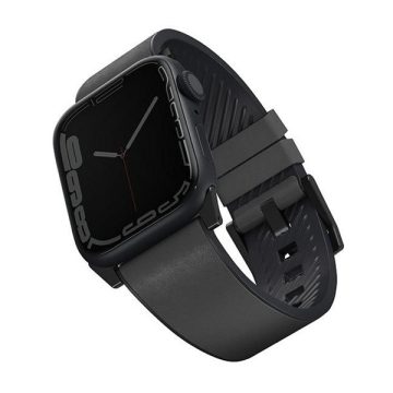   Uniq Straden vízálló bőr Apple Watch szíj, 49/45/44/42MM, szürke