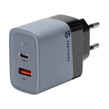   Tactical Microgrid töltő adapter USB-A+ USB-C, GaN, 45W, szürke