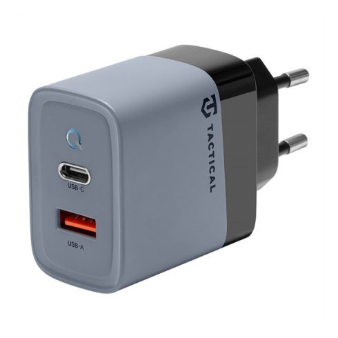 Tactical Microgrid töltő adapter USB-A+ USB-C, GaN, 45W, szürke