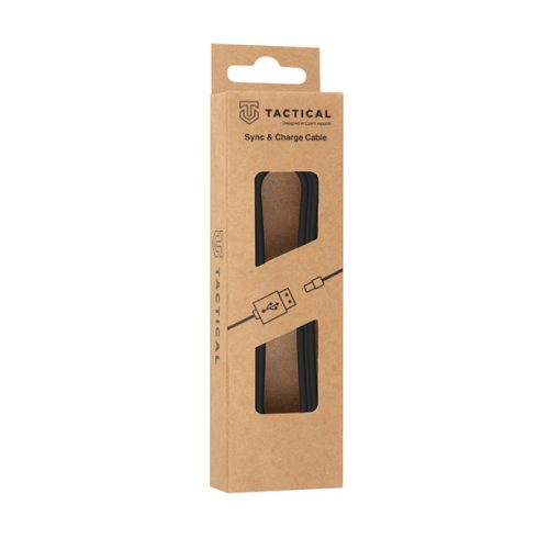Tactical Smooth Thread USB / USB-C töltő- és adatkábel, 1m, fekete