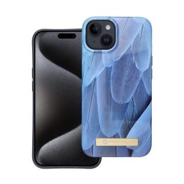   Forcell F-Protect Mirage Apple iPhone 14 Magsafe kompatibilis hátlap tok, madártoll minta, kék
