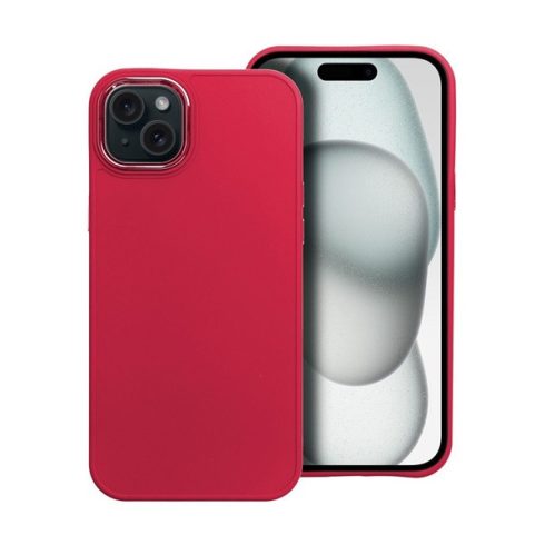 Frame iPhone 15 Plus közepesen ütésálló tok kameravédő kerettel, magenta
