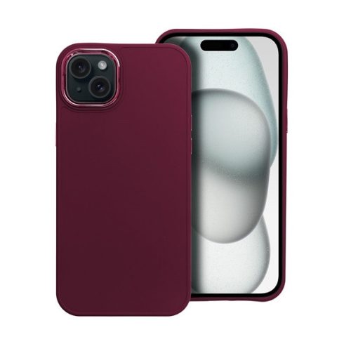 Frame iPhone 15 Plus közepesen ütésálló tok kameravédő kerettel, lila