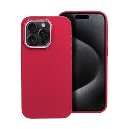 Frame iPhone 15 Pro közepesen ütésálló tok kameravédő kerettel, magenta