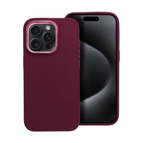 Frame iPhone 15 Pro közepesen ütésálló tok kameravédő kerettel, lila