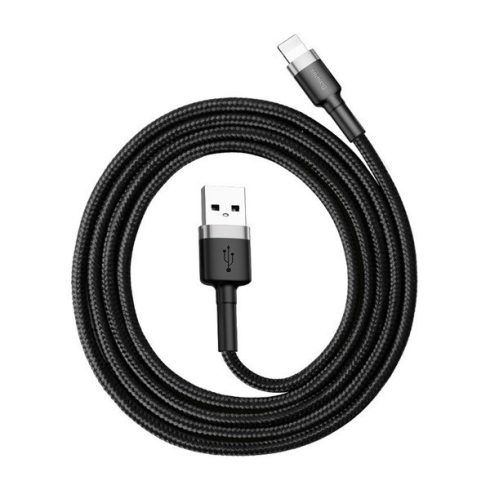 Baseus Cafule USB / Lightning töltő- és adatkábel, 2.4A, 1 m, szürke-fekete