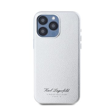   Karl Lagerfeld Grained PU Hotel RSG iPhone 15 Pro Max hátlap tok, ezüst