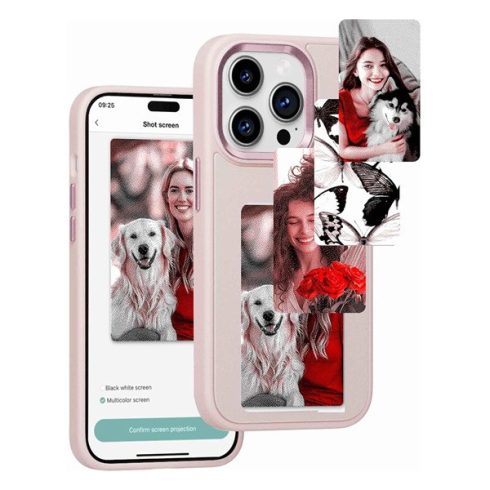 E-Ink okos telefontok, programozható NFC kijelzővel iPhone 14 Pro Max, rózsaszín
