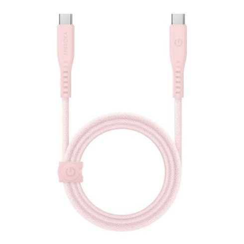 Energea kabel Flow USB-C / USB-C szövet gyorstöltő- és adatkábel, 1.5m, 240W, 5A, rózsaszín