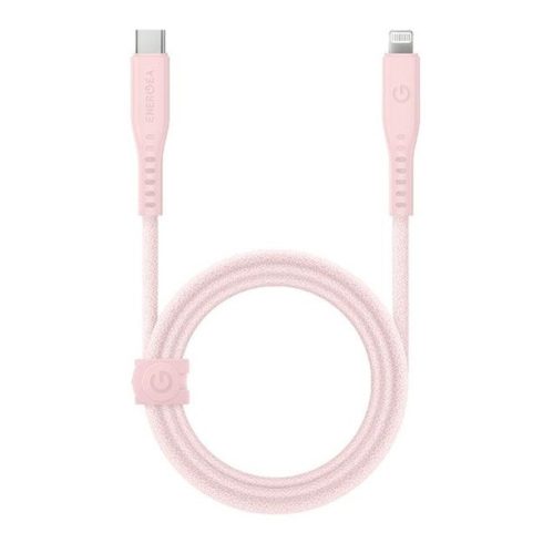 Energea Flow C94 USB-C / Lightning MFI szövet gyorstöltő- és adatkábel, 1.5m, 60W, 3A, rózsaszín