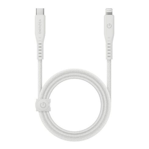 Energea Flow C94 USB-C / Lightning MFI szövet gyorstöltő- és adatkábel, 1.5m, 60W, 3A, fehér