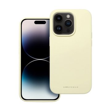   Roar Apple iPhone 16 Pro prémium szilikon tok velúr béléssel, világossárga