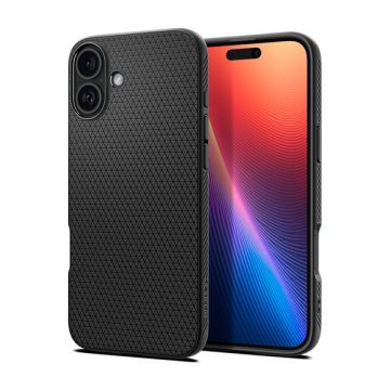   Spigen Liquid Air iPhone 16 tok, Matte Black, fekete ACS08194