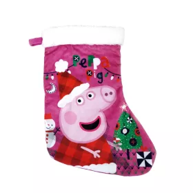   Peppa Pig Ružové vianočné ponožky s krbom a čižmičky 42 cm