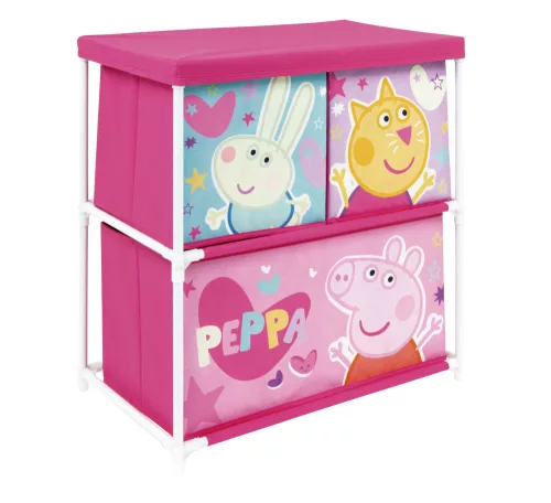Stojan na hračky Prasiatko Peppa s 3 priehradkami 53x30x60 cm