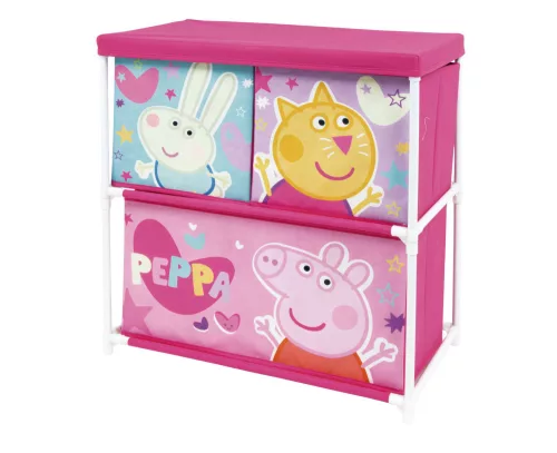 Stojan na hračky Prasiatko Peppa s 3 priehradkami 53x30x60 cm